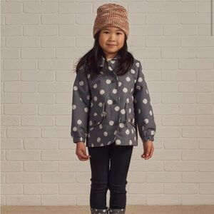Rylee + Cru Gray Polka Dot Raincoat